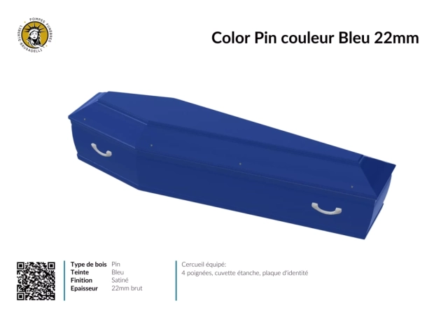 Cercueil inhumation COLOR Bleu