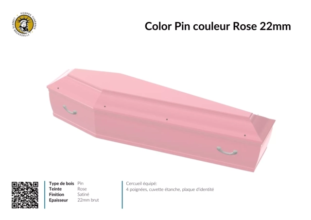 Cercueil inhumation COLOR rose