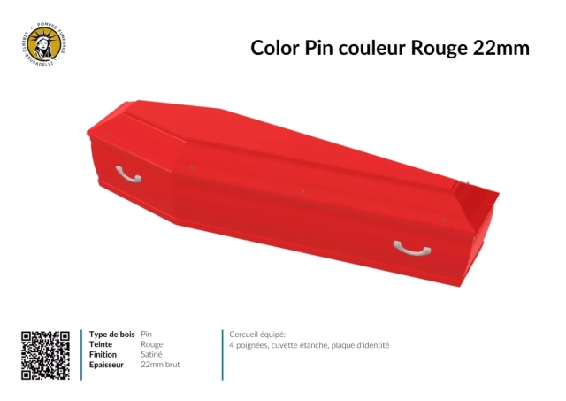 Cercueil inhumation COLOR Rouge