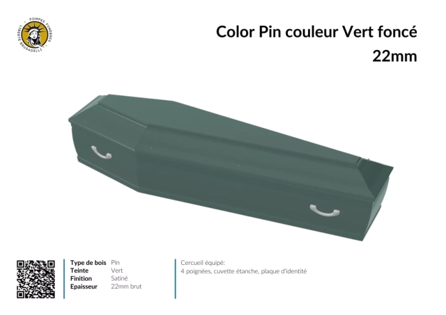 Cercueil inhumation COLOR Vert foncé
