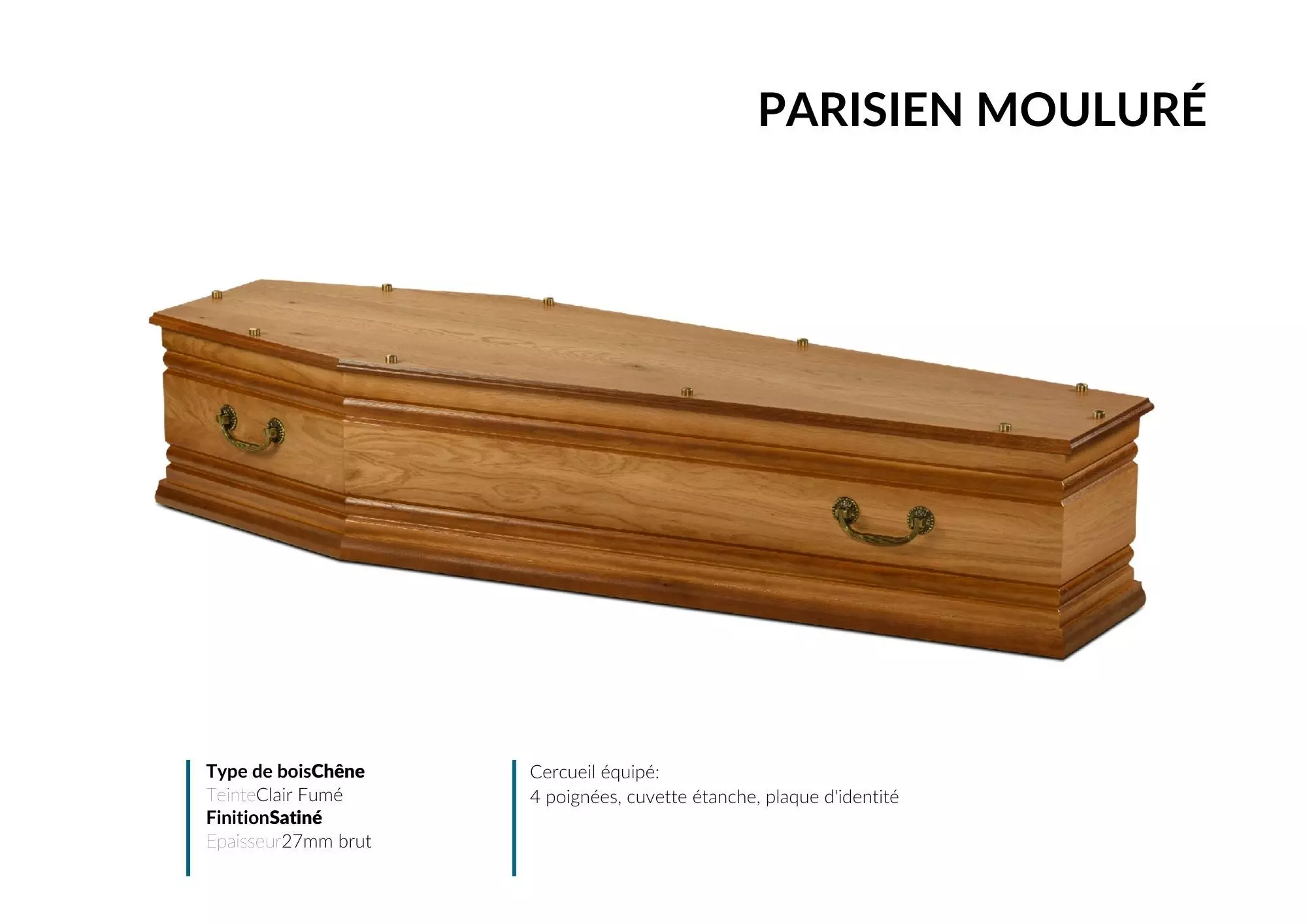 Cercueil Inhumation PARISIEN MOULURÉ